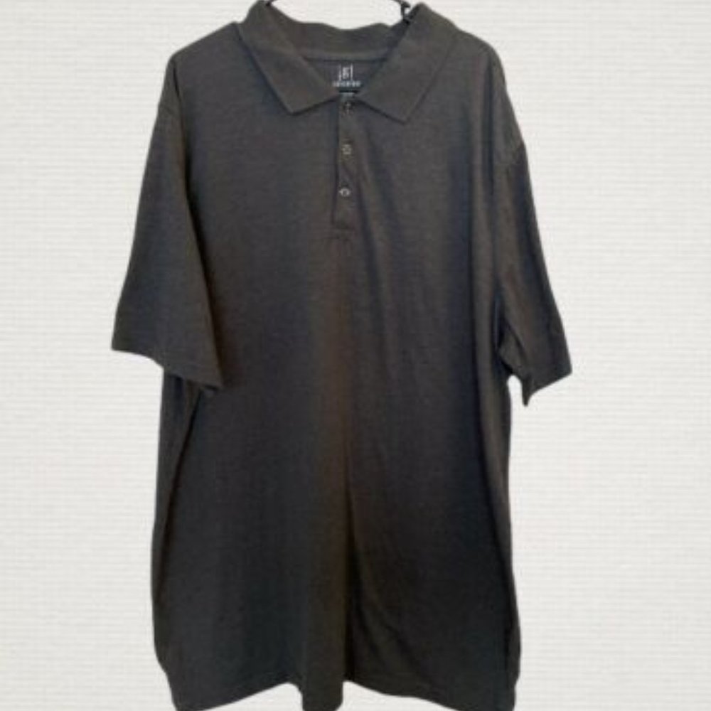 George Polo Shirt Mens Large 3 Button Collared Short Sleeve grey 3xl